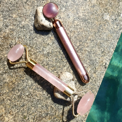 Rose Quartz Roller - Golden Quartz 