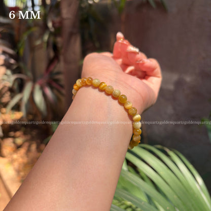 YELLOW CATS EYE BRACELET - Golden Quartz 