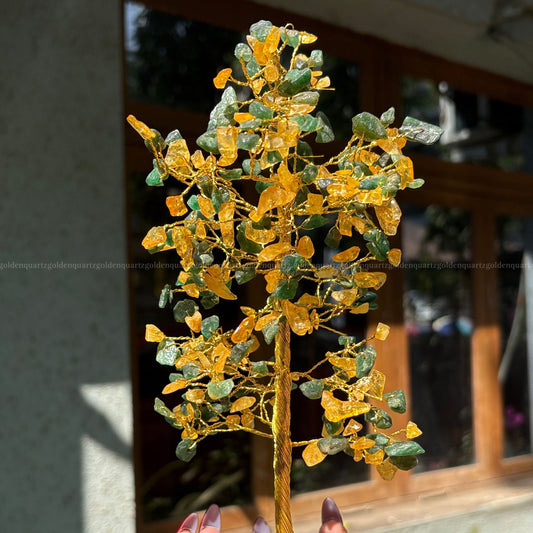 Citrine & Green Aventurine Tree  For Wealth, Luck & Growth