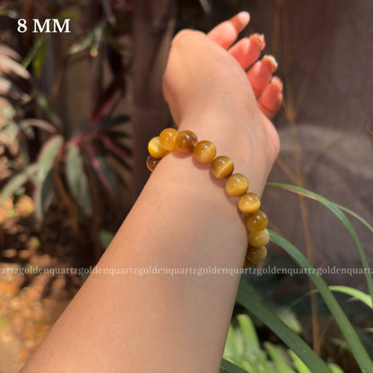 YELLOW CATS EYE BRACELET - Golden Quartz 