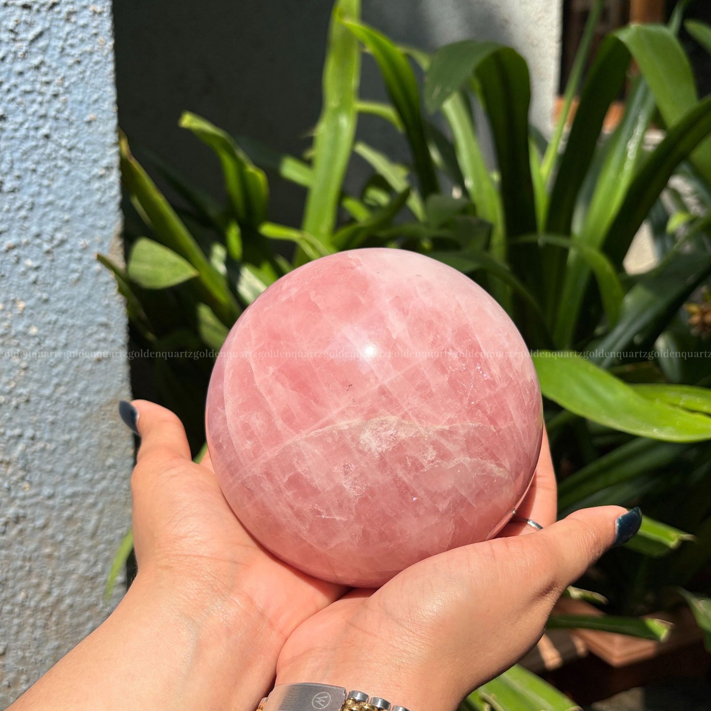 ROSE QUARTZ SPHERE - Golden Quartz 