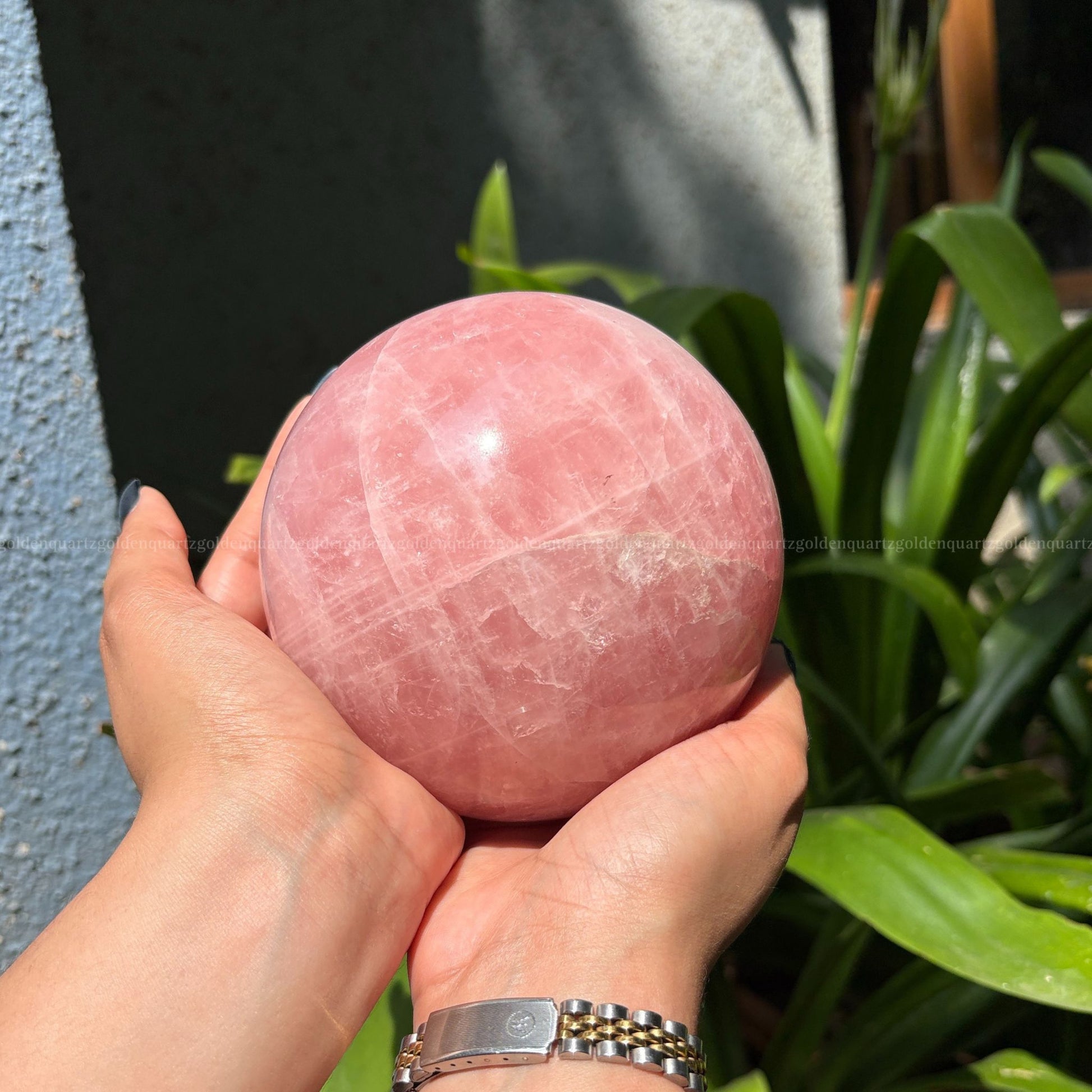 ROSE QUARTZ SPHERE - Golden Quartz 