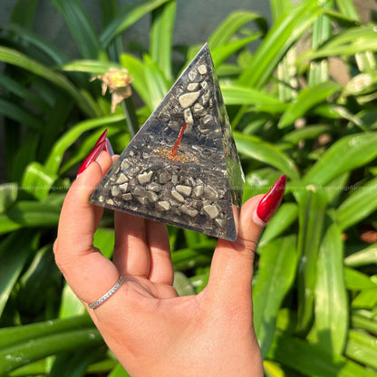 Pyrite Tree Of Life Orgonite / Orgone Pyramid For Attracting Wealth