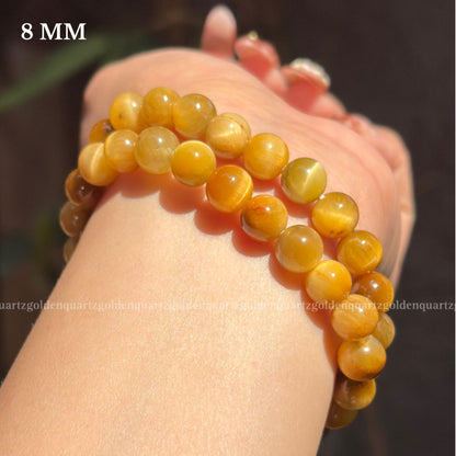 YELLOW CATS EYE BRACELET - Golden Quartz 