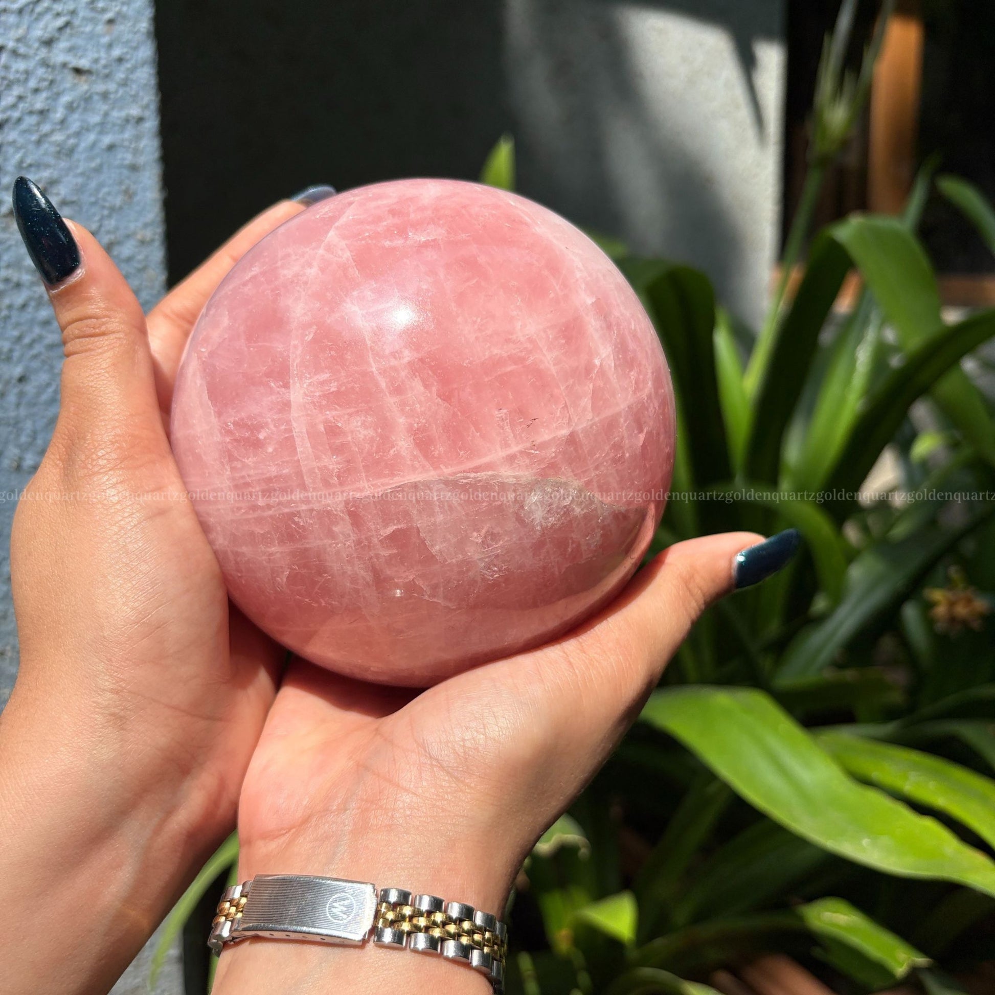 ROSE QUARTZ SPHERE - Golden Quartz 