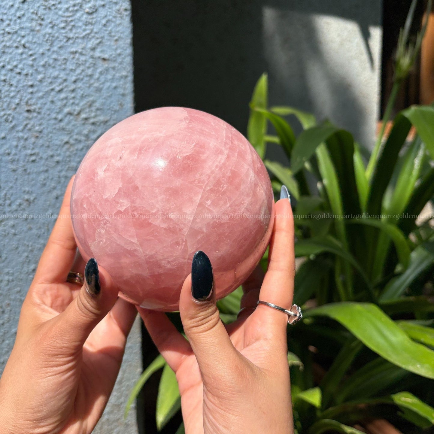 ROSE QUARTZ SPHERE - Golden Quartz 