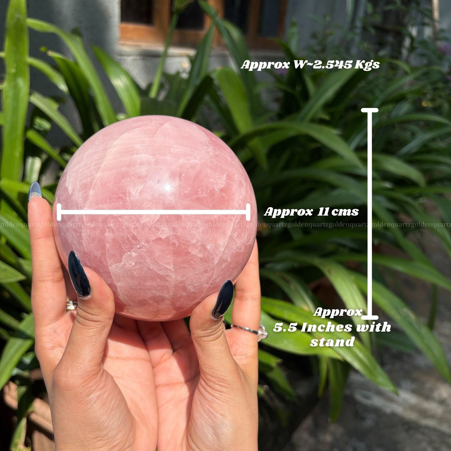 ROSE QUARTZ SPHERE - Golden Quartz 