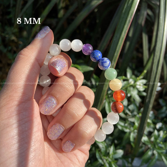 7 CHAKRA SELENITE BRACELET