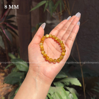 YELLOW CATS EYE BRACELET - Golden Quartz 