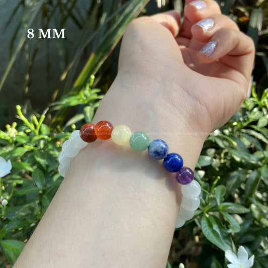 7 CHAKRA SELENITE BRACELET