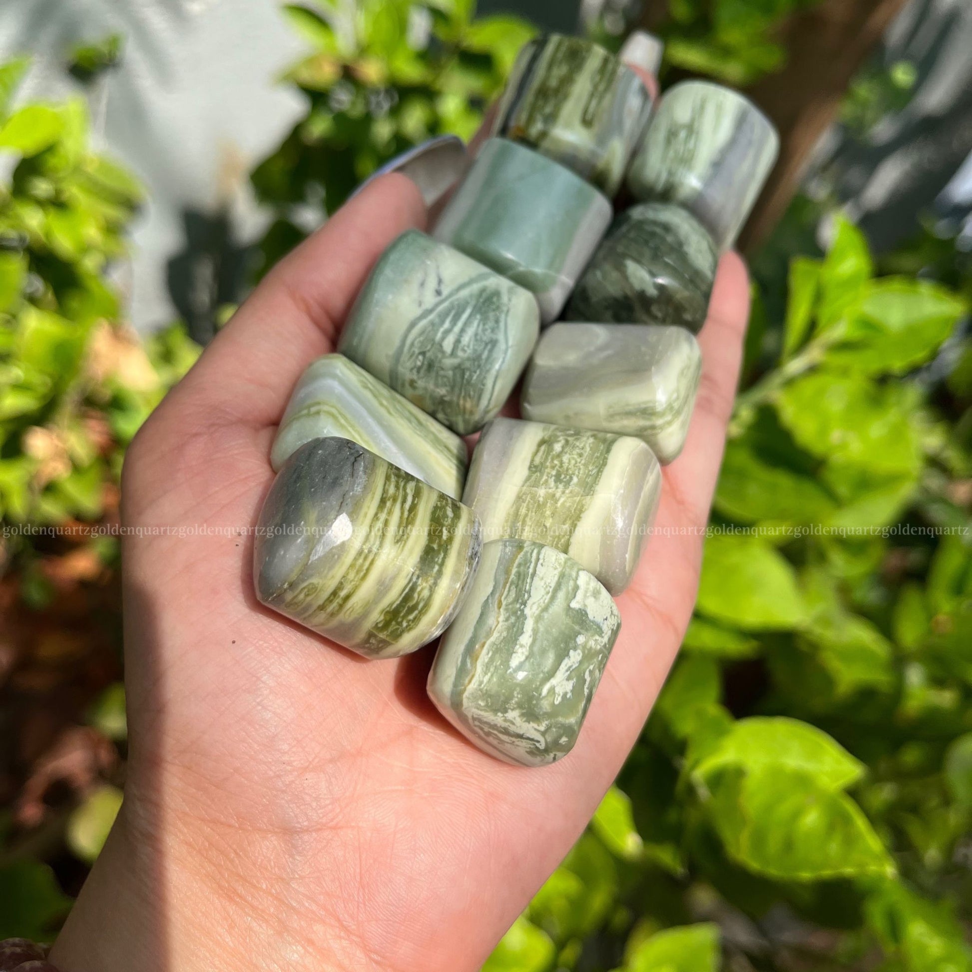 Serpentine Tumble Stone - Golden Quartz 