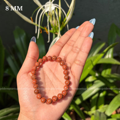 RED GOLDSTONE BRACELET FOR UPLIFTING ENERGY, AMBITION & CREATIVITY - Golden Quartz 