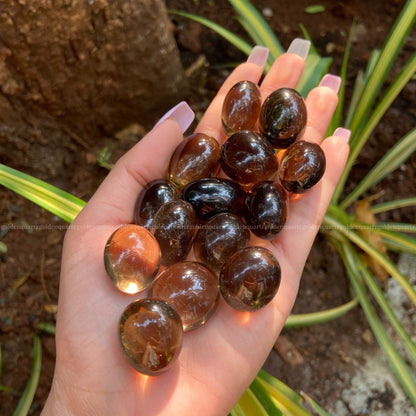 Smoky Quartz Tumble Stone - Golden Quartz 