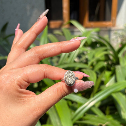 Golden Pyrite Ring for wealth and financial opportunities