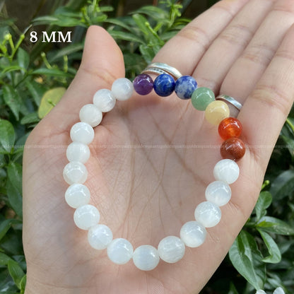 7 CHAKRA SELENITE BRACELET