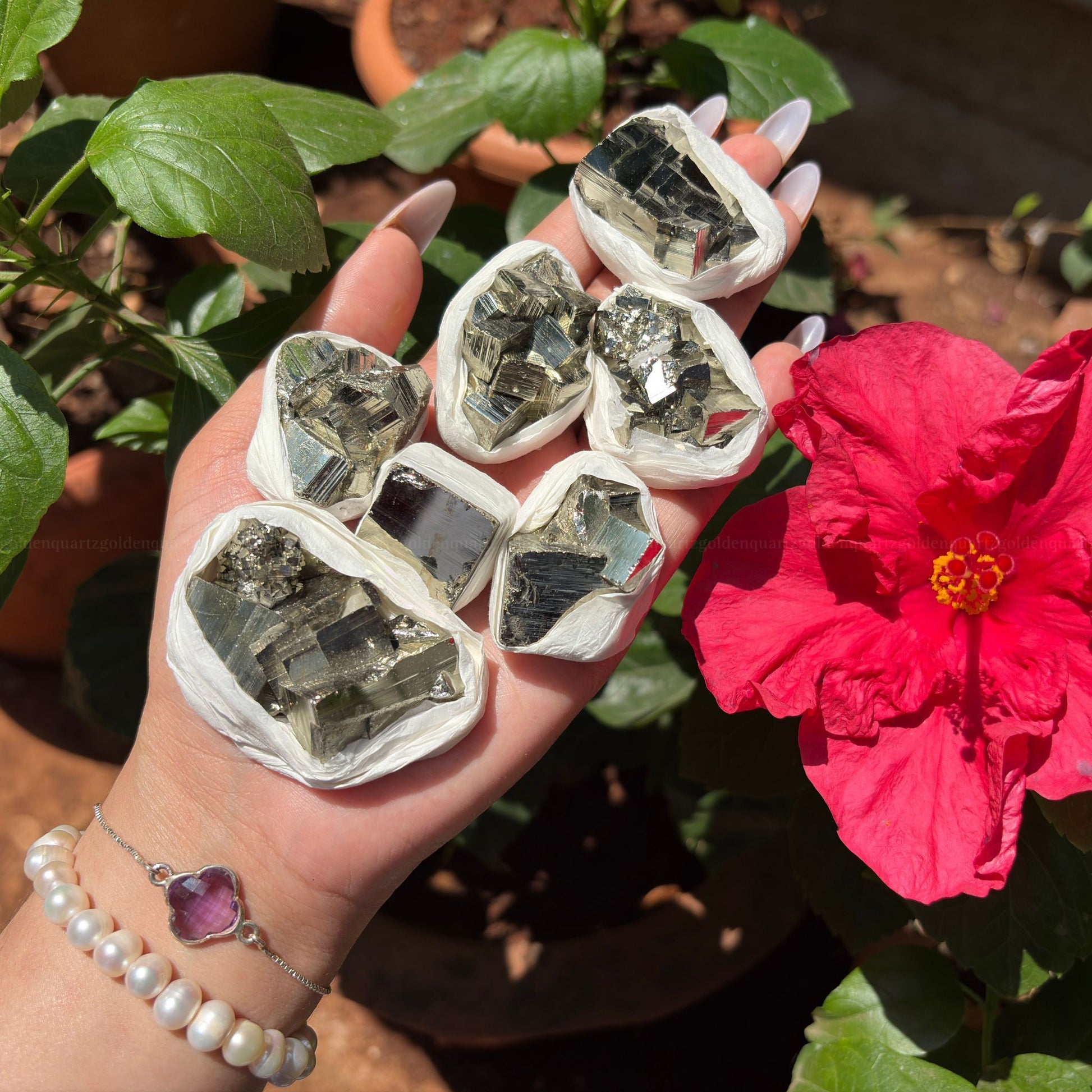 PYRITE CLUSTER - Golden Quartz 