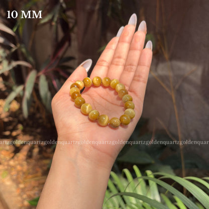YELLOW CATS EYE BRACELET - Golden Quartz 