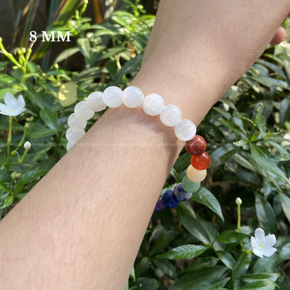 7 CHAKRA SELENITE BRACELET