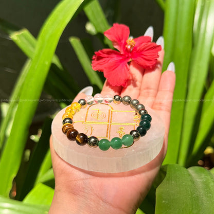 Sarvottam Reiki Selenite Plate & Dhan Yog Bracelet Combo