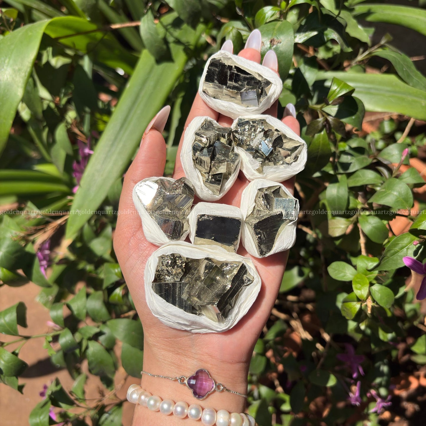 PYRITE CLUSTER - Golden Quartz 