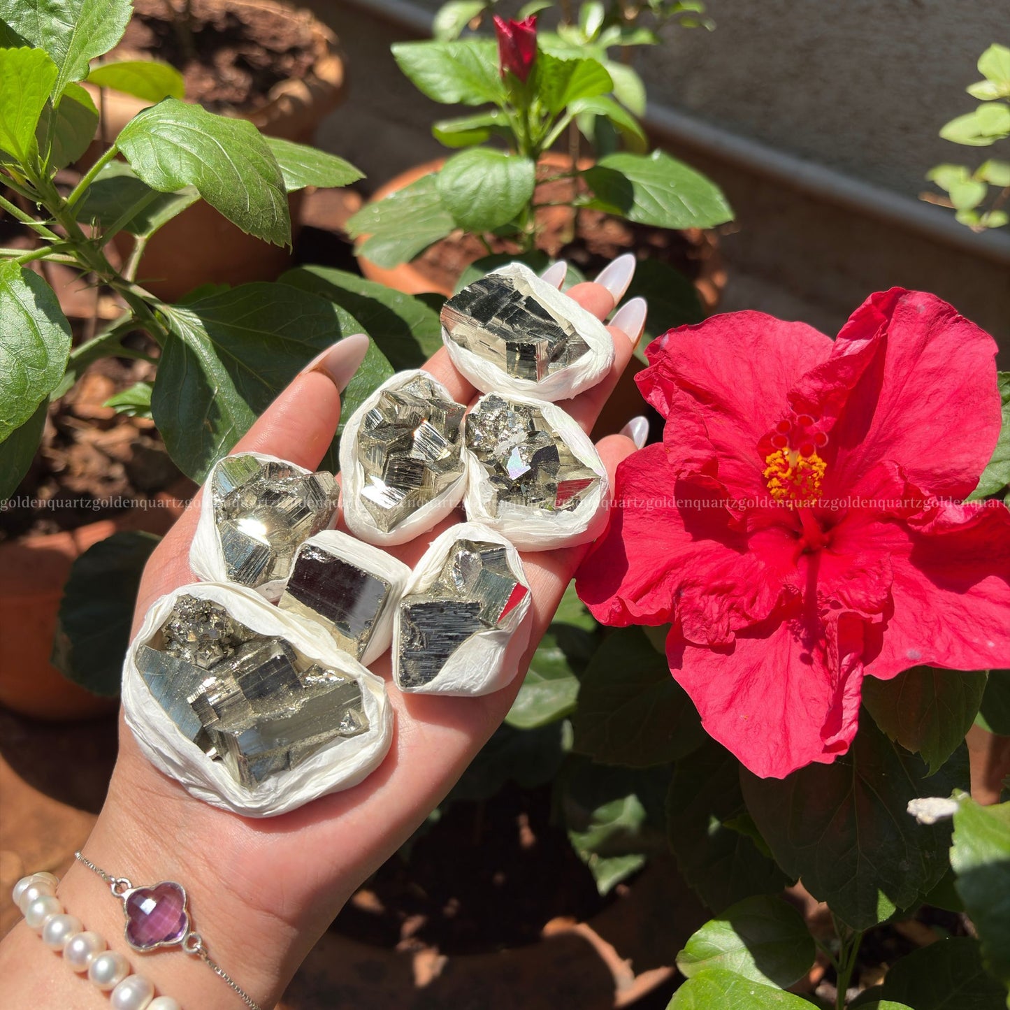 PYRITE CLUSTER - Golden Quartz 