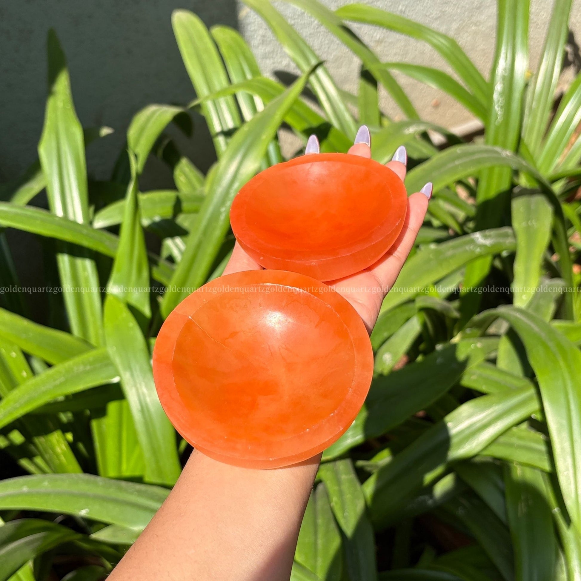 Selenite Bowl 4 Inch (Peach/ Orange) - Golden Quartz 