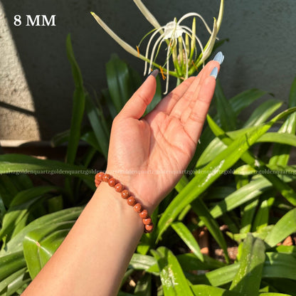 RED GOLDSTONE BRACELET FOR UPLIFTING ENERGY, AMBITION & CREATIVITY - Golden Quartz 