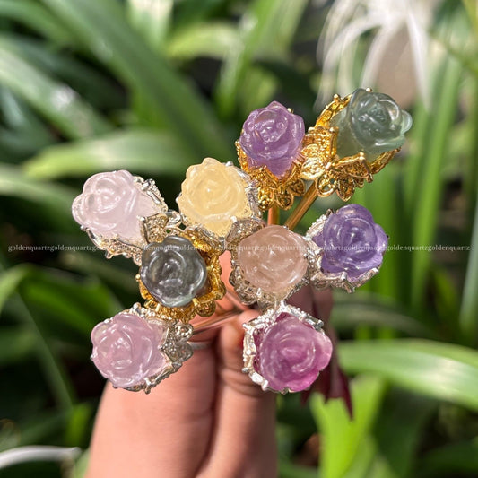 Multi Fluorite Bun Sticks – A Bloom of Natural Colours