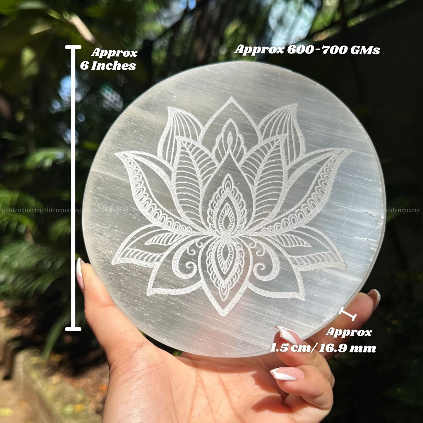 SELENITE PLATE - Golden Quartz 