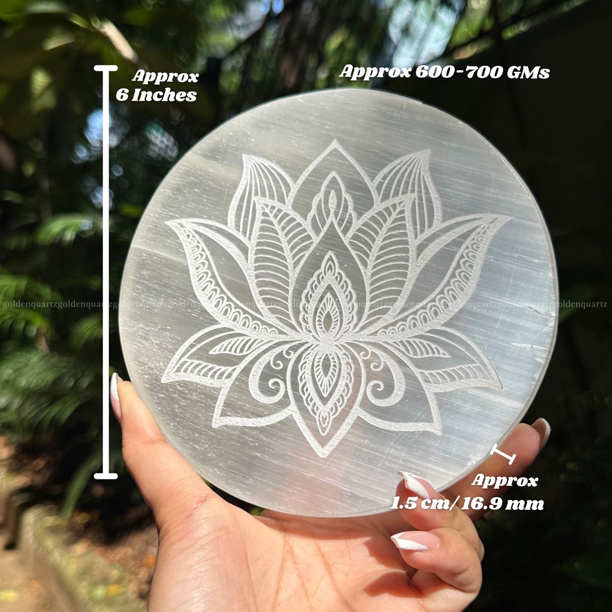 SELENITE PLATE - Golden Quartz 