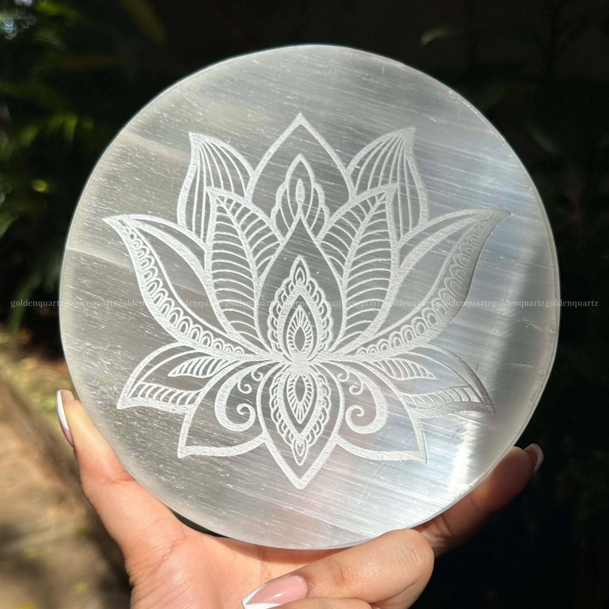 SELENITE PLATE - Golden Quartz 