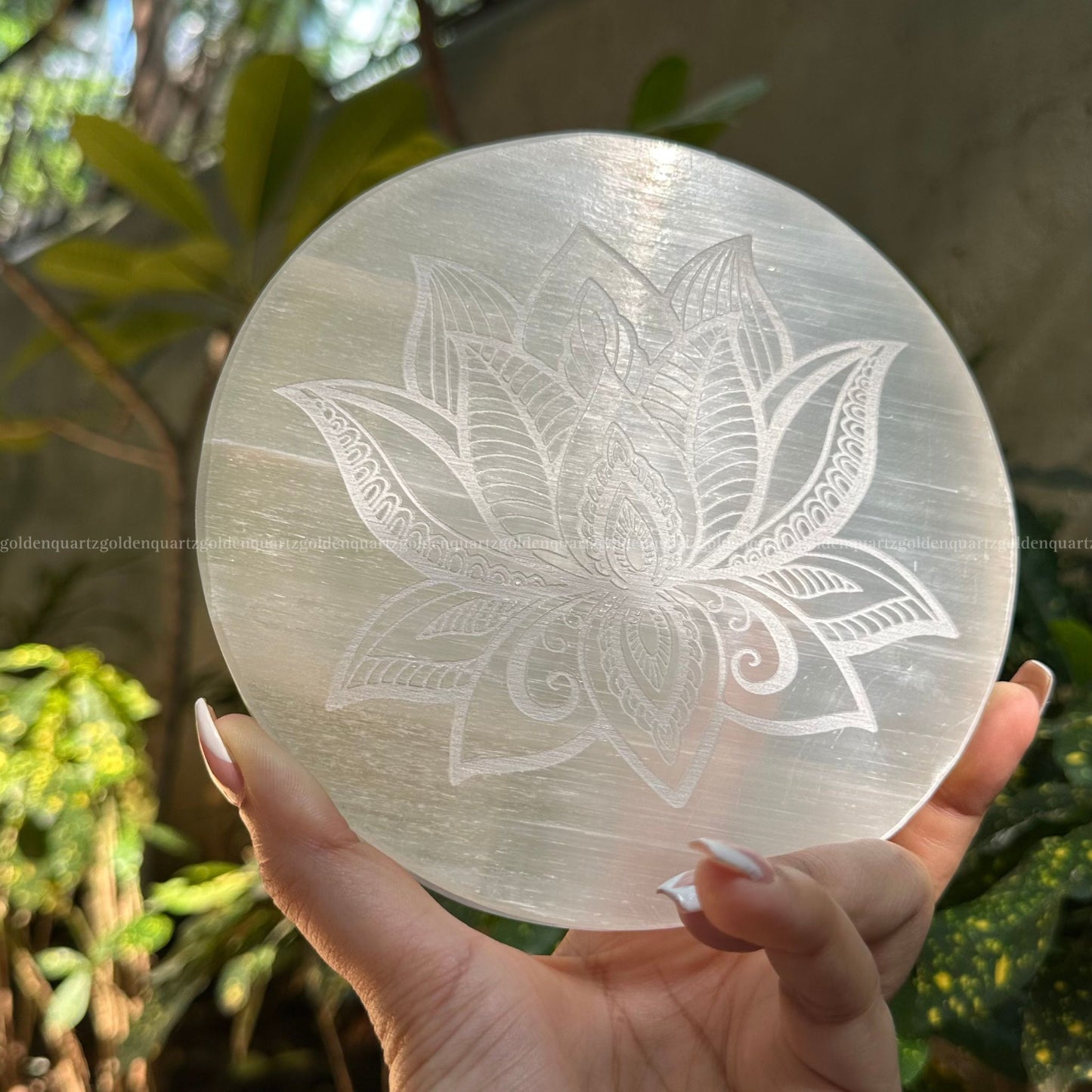 SELENITE PLATE - Golden Quartz 