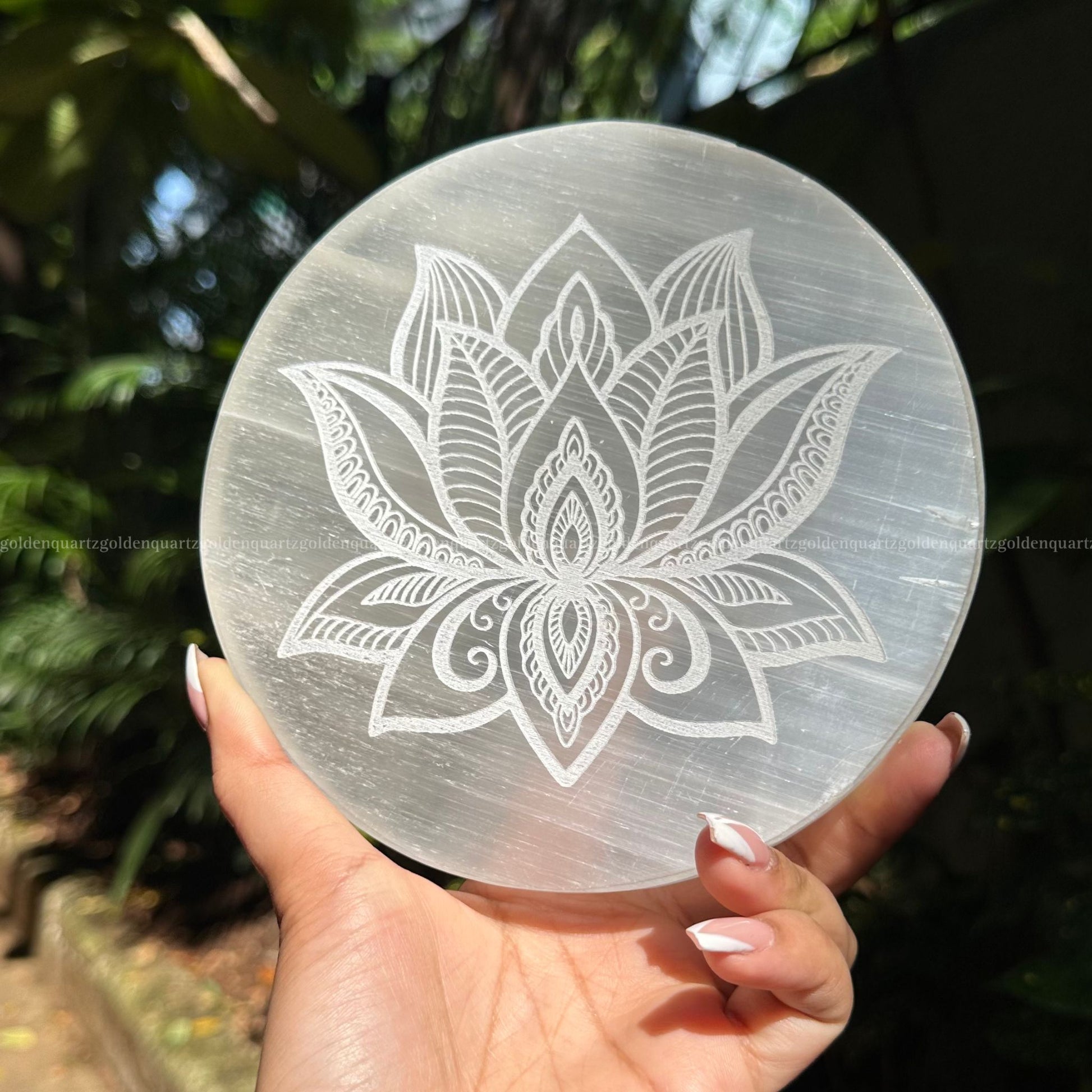 SELENITE PLATE - Golden Quartz 
