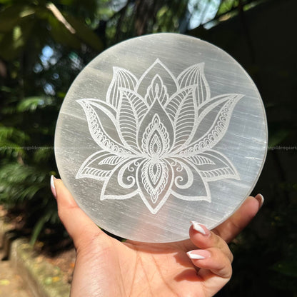 SELENITE PLATE - Golden Quartz 