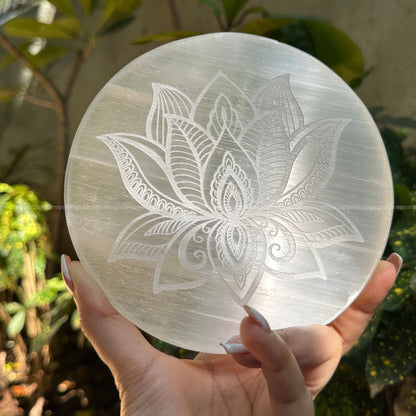 SELENITE PLATE - Golden Quartz 