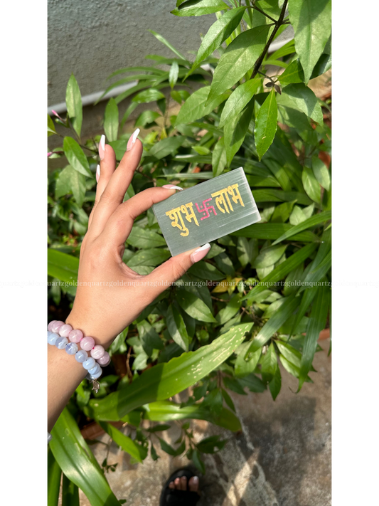 Seven Chakra Etched Selenite Scale