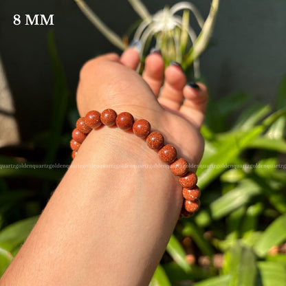 RED GOLDSTONE BRACELET FOR UPLIFTING ENERGY, AMBITION & CREATIVITY - Golden Quartz 