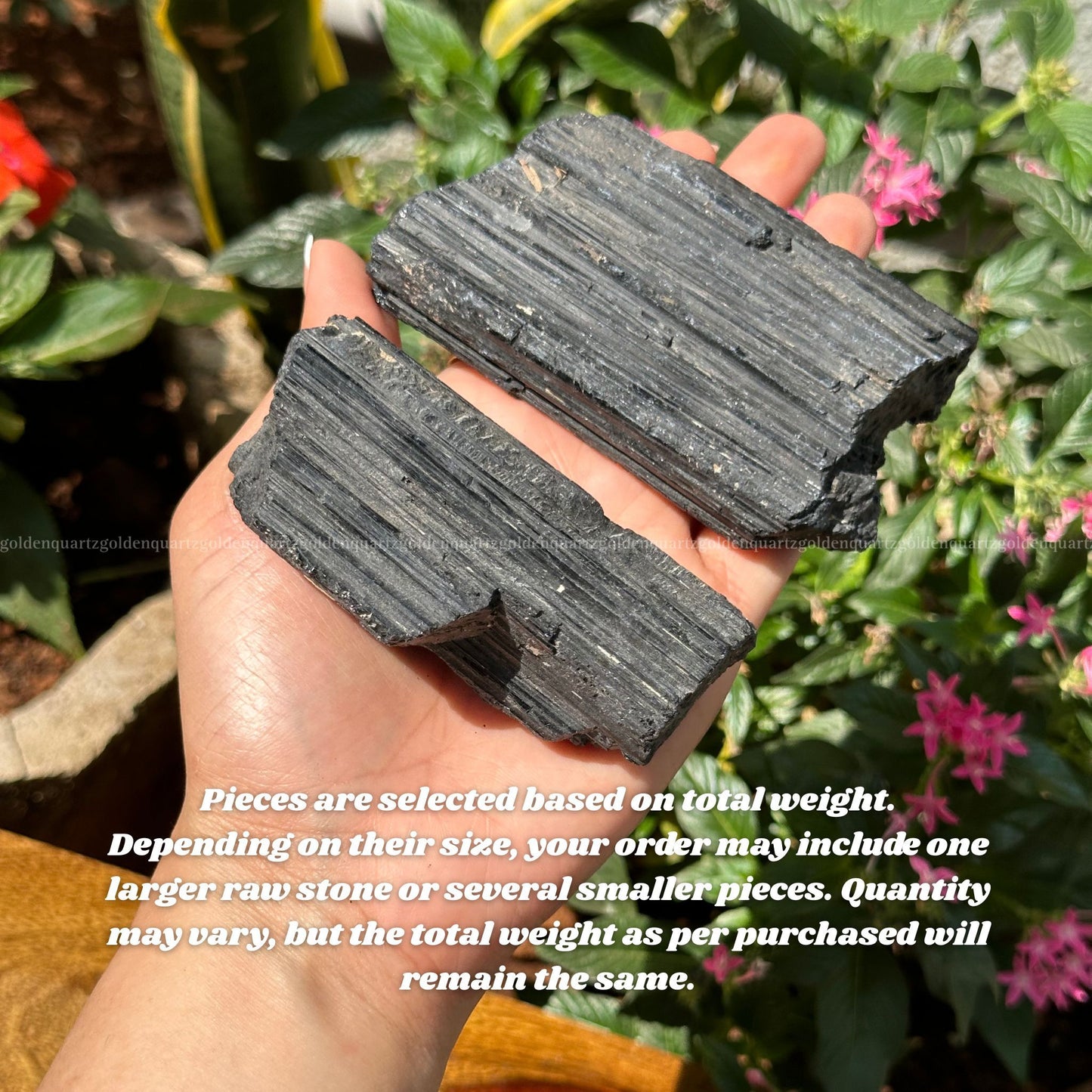 BLACK TOURMALINE RAW - Golden Quartz 
