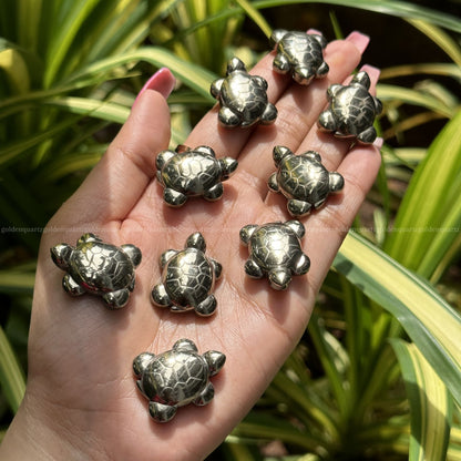 Pyrite tortoise for wealth
