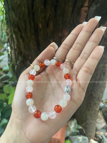 PREGNANCY/ FERTILITY BRACELET WITH BUDDHA CHARM / PREGNANCY/ FERTILITYBRACELET WITHOUT BUDDHA CHARM - Golden Quartz 