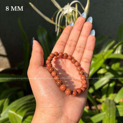 RED GOLDSTONE BRACELET FOR UPLIFTING ENERGY, AMBITION & CREATIVITY - Golden Quartz 