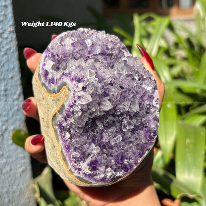 AMETHYST GEODE - Golden Quartz 