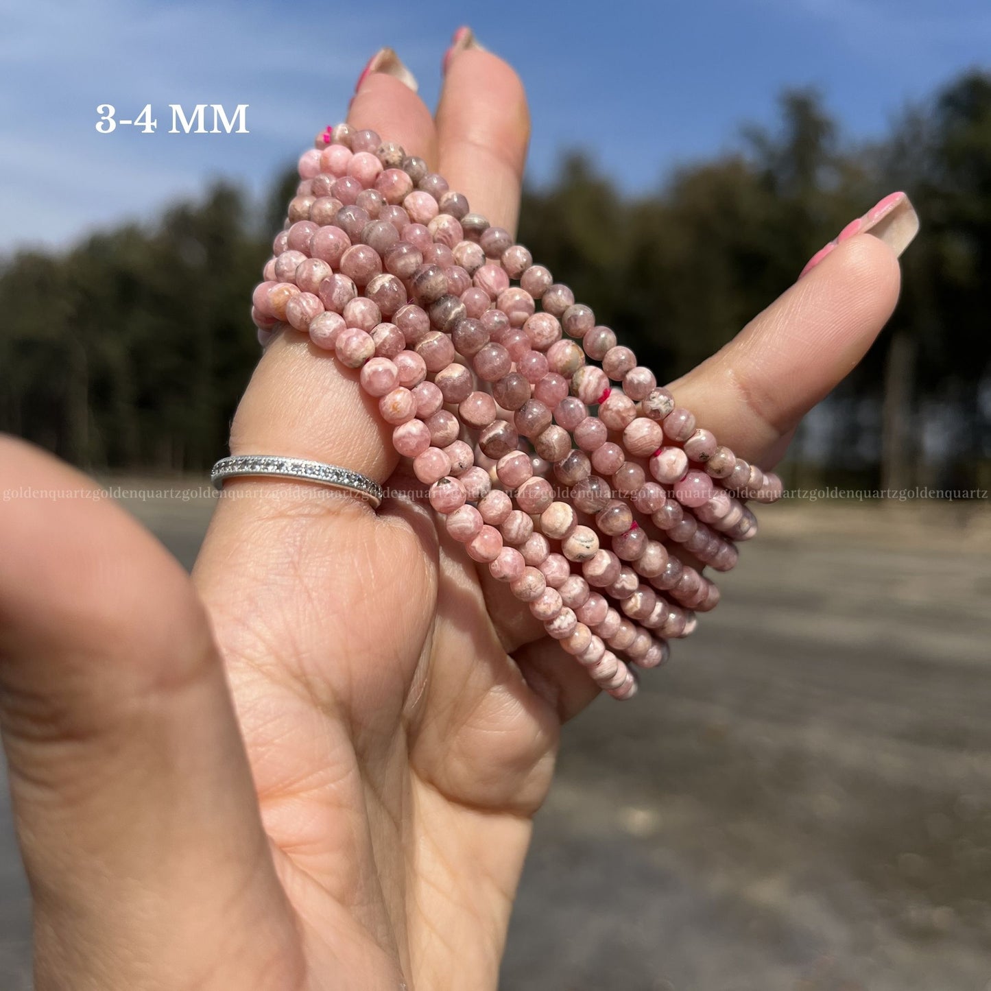 Rhodochrosite Thin Bracelet Self-Love, Emotional Healing & Joy