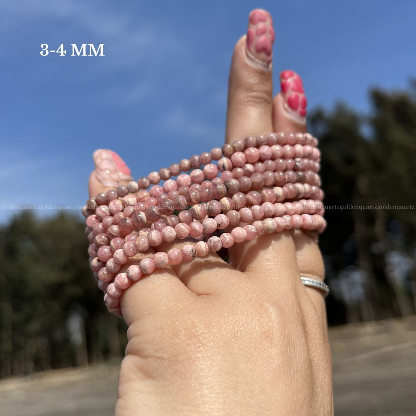 Rhodochrosite Thin Bracelet Self-Love, Emotional Healing & Joy