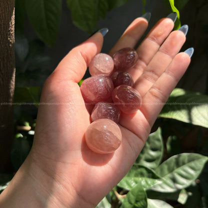 STRAWBERRY QUARTZ TUMBLE STONES - Golden Quartz 