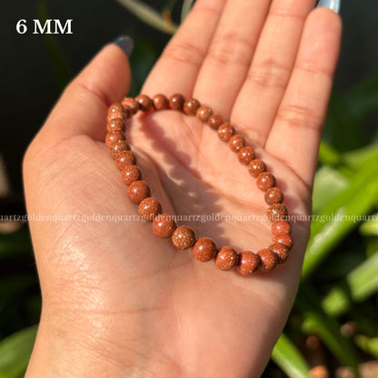 RED GOLDSTONE BRACELET FOR UPLIFTING ENERGY, AMBITION & CREATIVITY - Golden Quartz 
