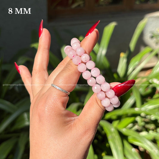 Rose Quartz Dc (Diamond Cut) Bracelet