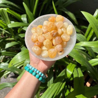 Golden Quartz tumble stone for positivity and confidence