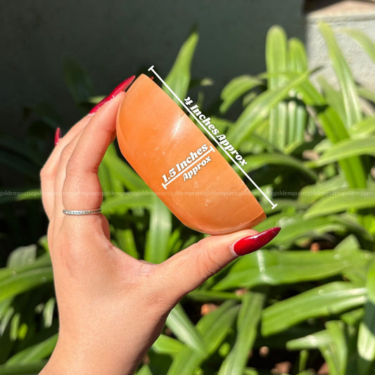 Selenite Bowl 4 Inch (Peach/ Orange) - Golden Quartz 