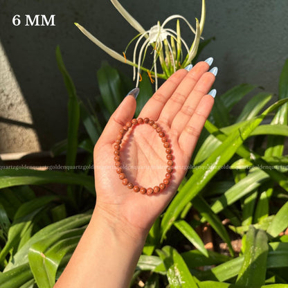 RED GOLDSTONE BRACELET FOR UPLIFTING ENERGY, AMBITION & CREATIVITY - Golden Quartz 